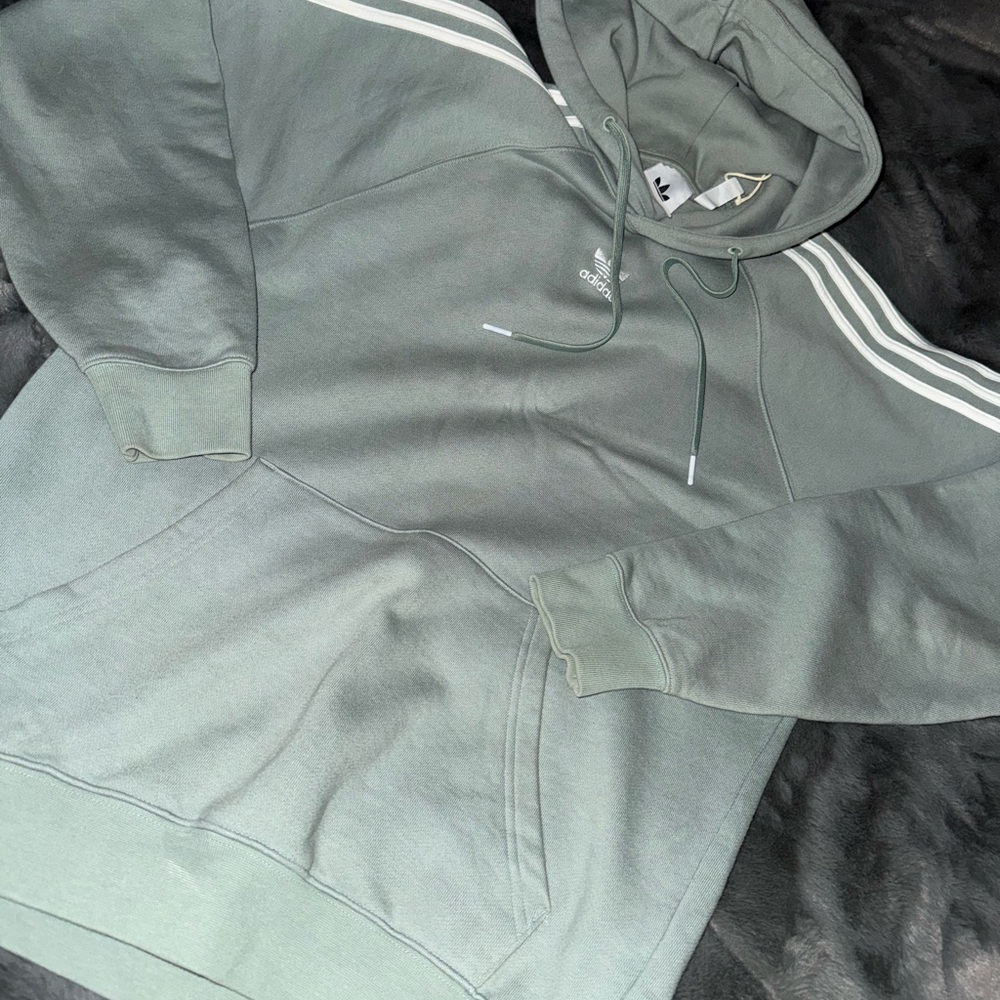 Adidas Mint Hoodie with White Accents